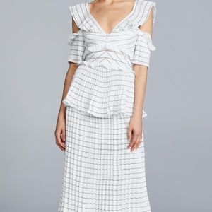 Self Portrait Monochrome Striped Dress